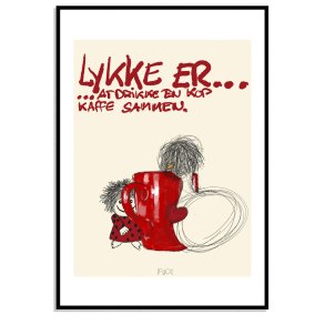 Lykke er at drikke en kop kaffe sammen