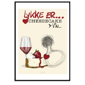 Lykke  er cheesecake og vin